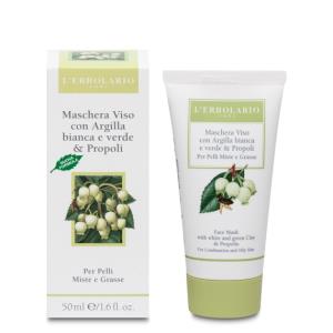 Maschera Viso con Argilla bianca e verde & Propoli